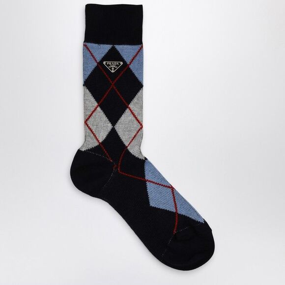 Prada Blue Socks With Argyle Pattern Women - Picture 1 of 2